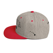 KapaʻA Snapback Hat — Heather Grey/ Red — left side view