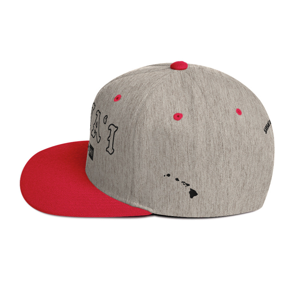 Kauaʻi Snapback Hat — Heather Grey/ Red — left view