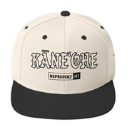 KāneʻOhe Snapback Hat — Natural/ Black — front view