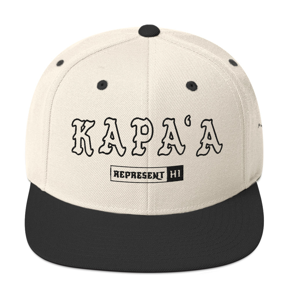 KapaʻA Snapback Hat — Natural/ Black — front view