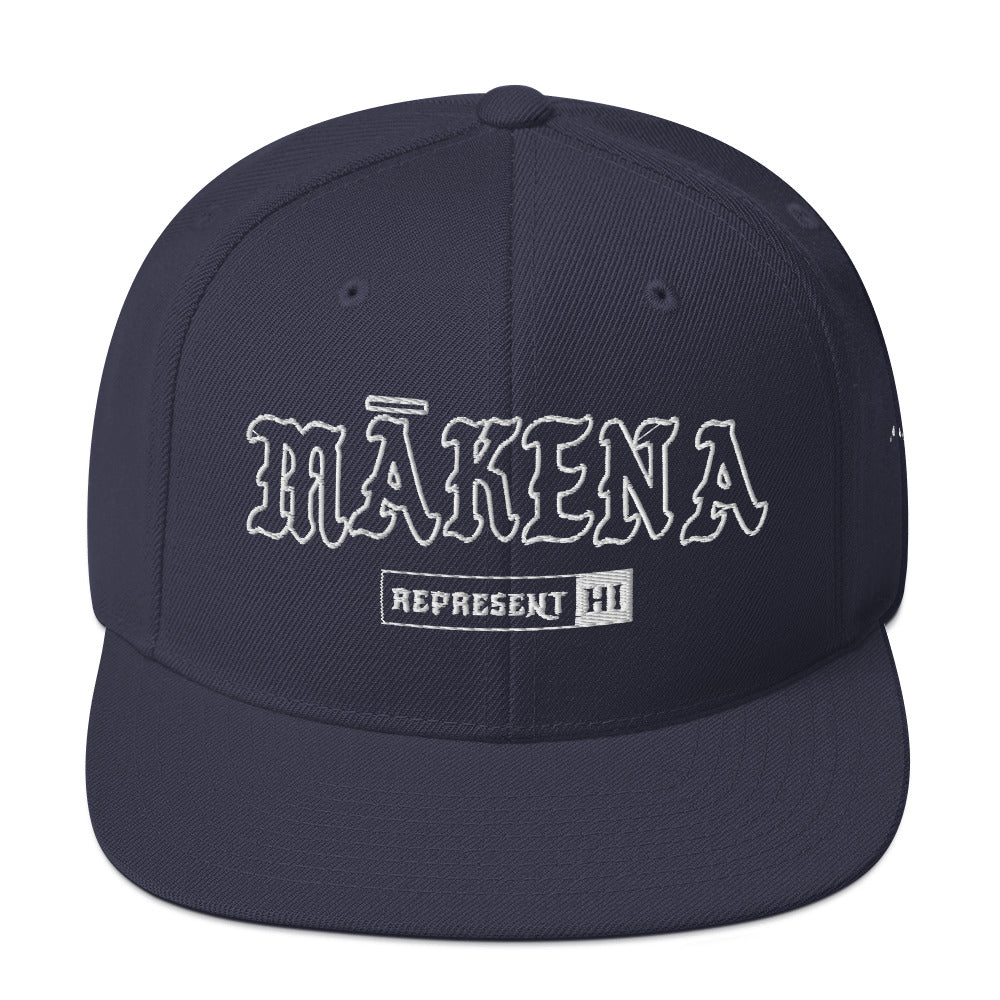 Mākena Snapback Hat — Navy — front view