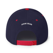 Hanapēpē Snapback Hat — Navy/ Red — back view