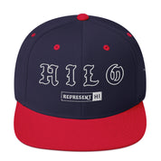 Hilo Snapback Hat — Navy/ Red — front view