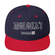Molokaʻi Snapback Hat — Navy/ Red — front view