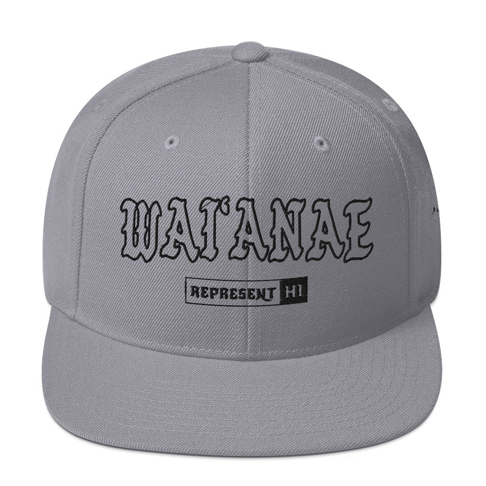 WaiʻAnae Snapback Hat — Silver — front view