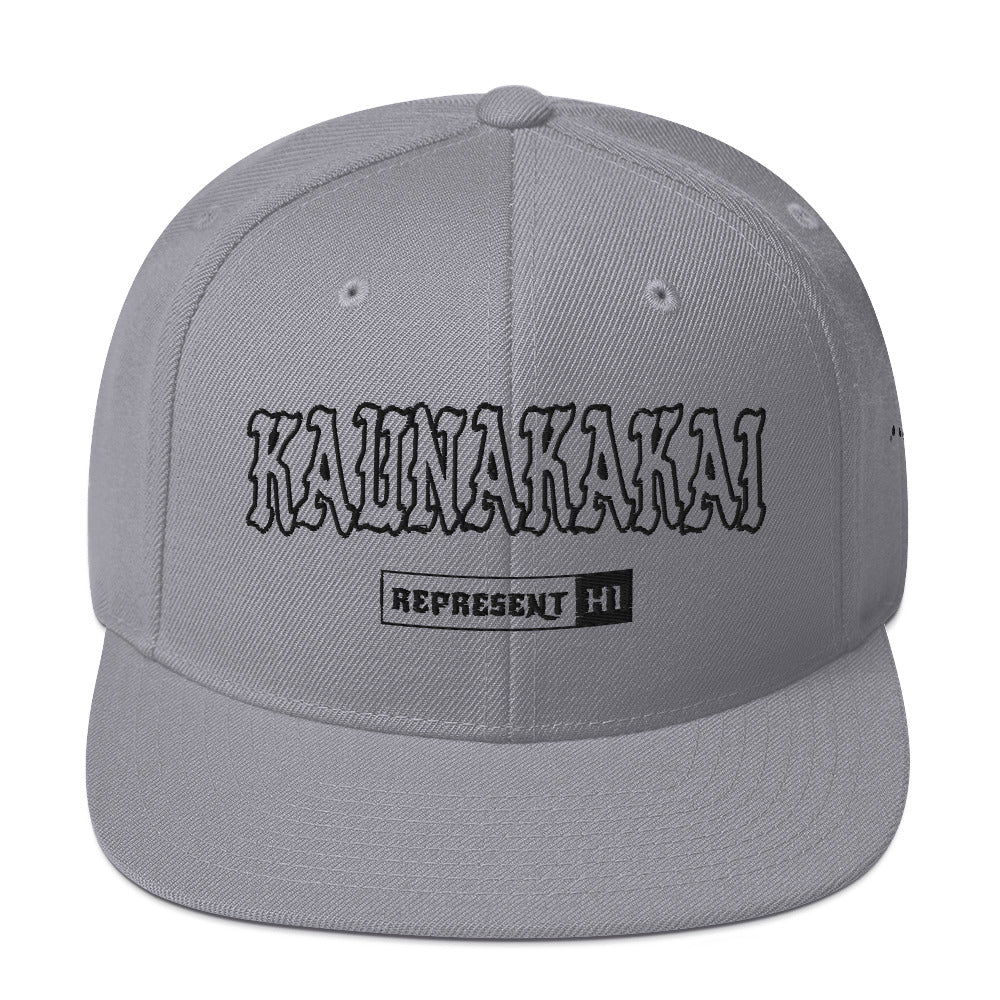 Kaunakakai Snapback Hat — Silver — front view