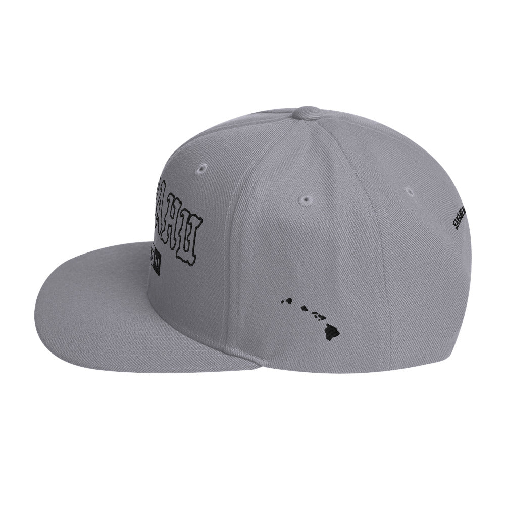 Waipahu Snapback Hat — Silver — left side view