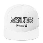 North Shore Snapback Hat — White — front view