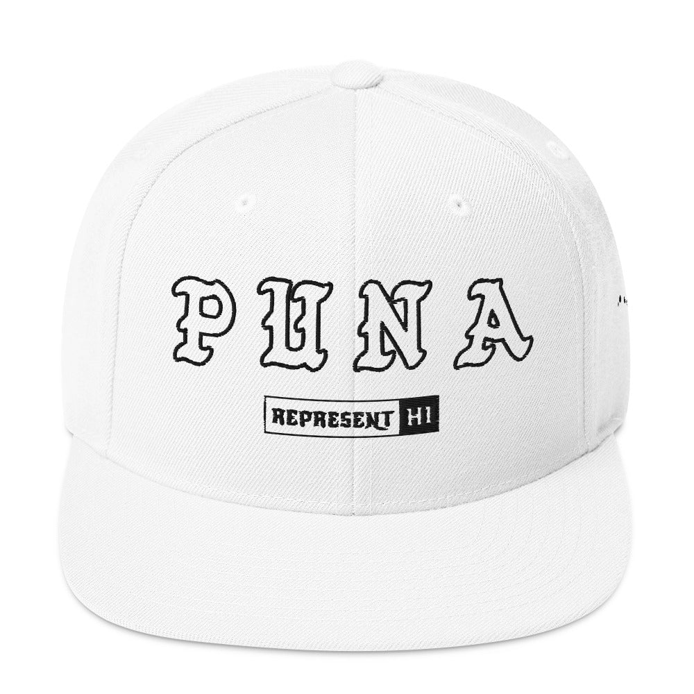 Puna Snapback Hat — White — front view