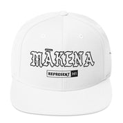 Mākena Snapback Hat — White — front view