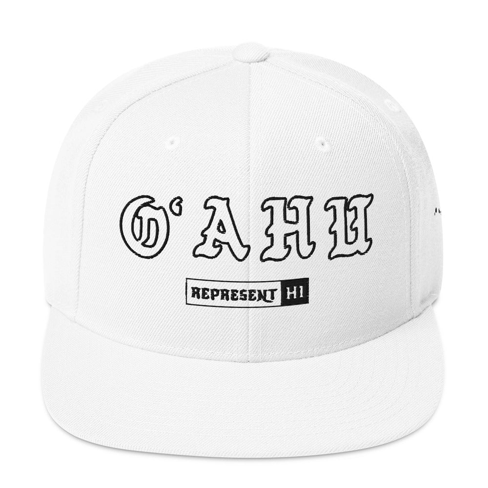 Oʻahu Snapback Hat — White — front view