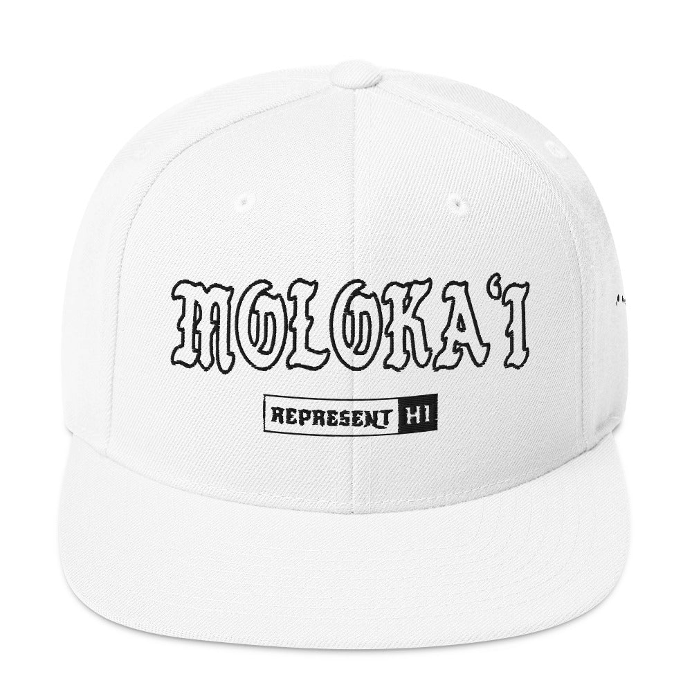 Molokaʻi Snapback Hat — White — front view