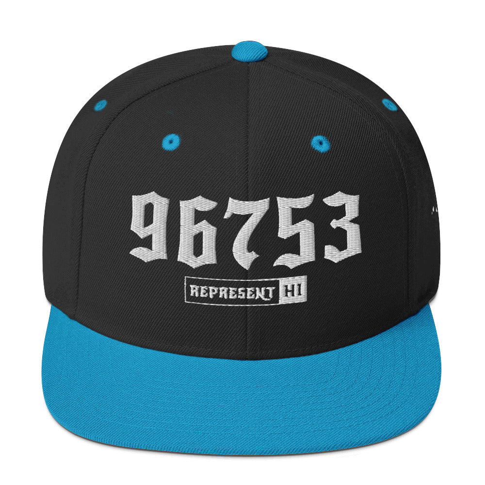 Kihei 96753 Snapback Hat | Black/ Teal | Front | 4796