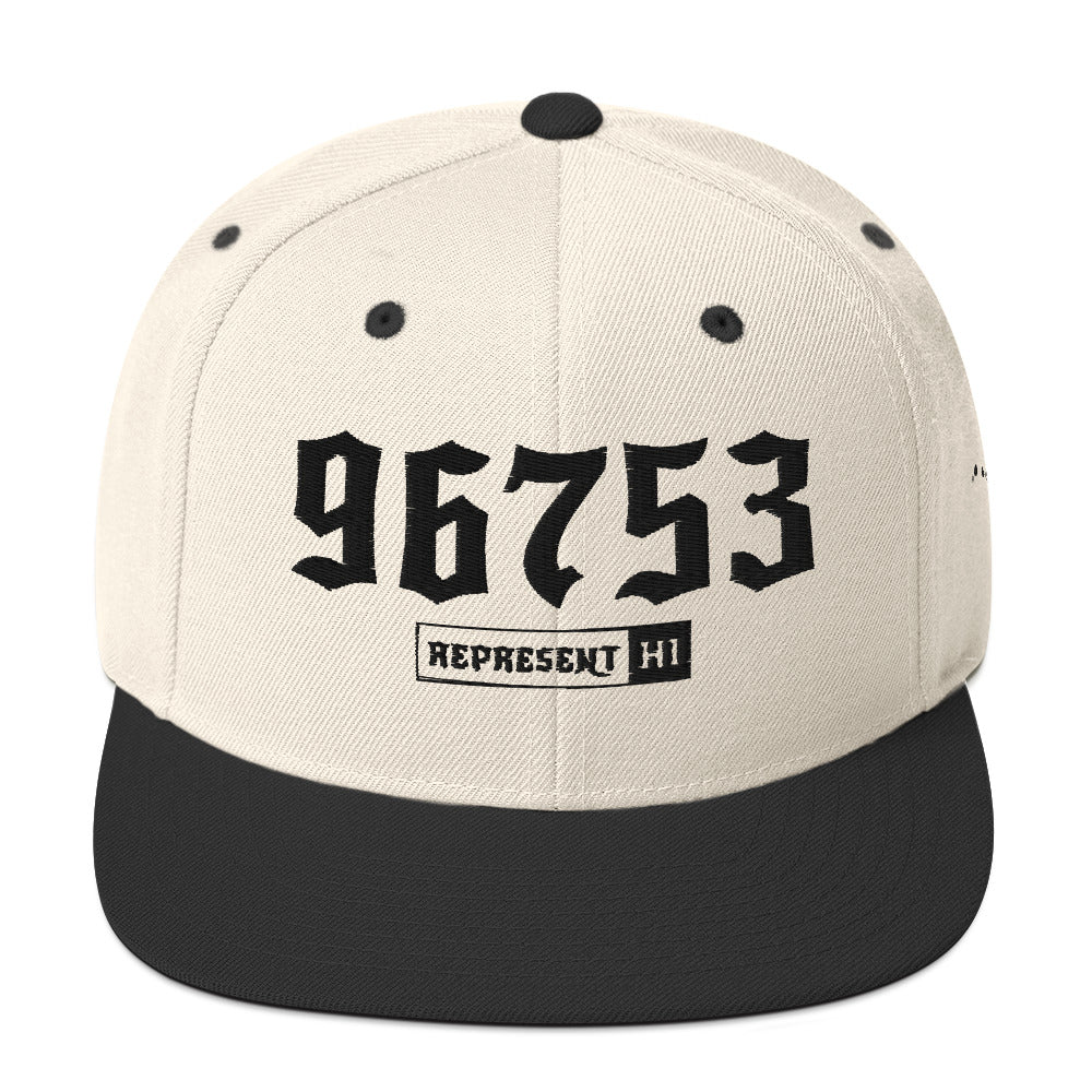 Kihei 96753 Snapback Hat | Natural/ Black | Front | 4801