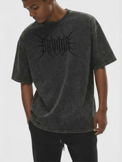 Blackout Snow Washed Oversized Cotton T-Shirt