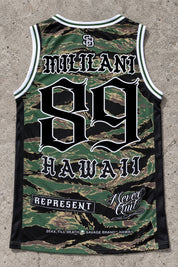 Mililani 89 Jersey Tank — Camo — back view