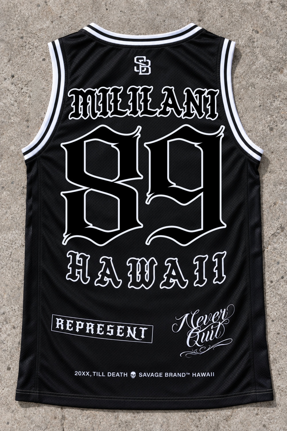Mililani 89 Jersey Tank — Black — back view