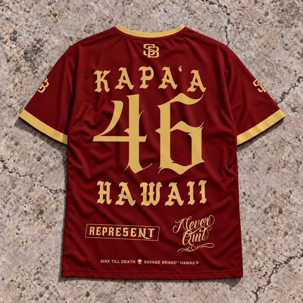 Kapaa 46 Short-Sleeve Jersey Red &amp; Gold - Back