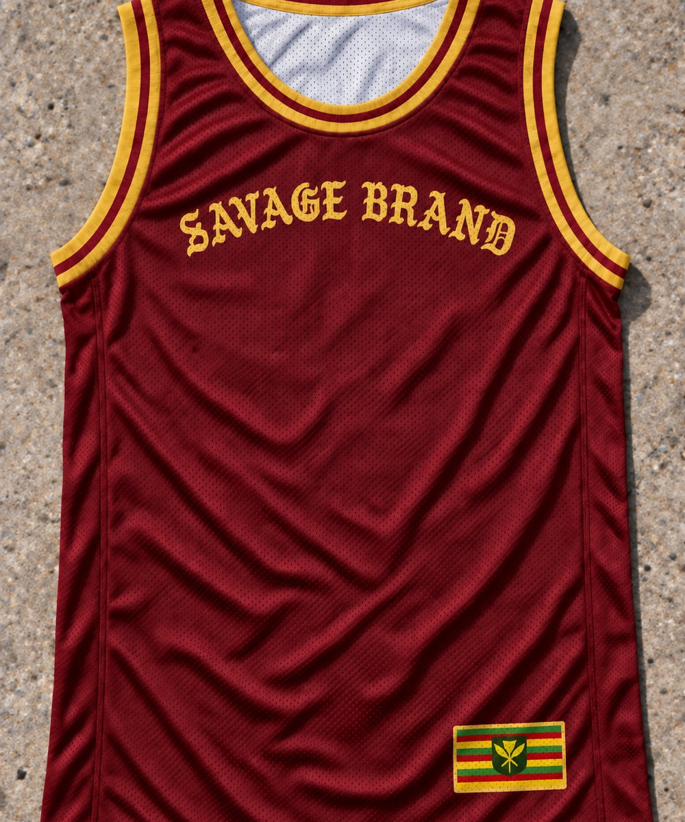 Koloa 56 Jersey Tank Red & Gold - Front