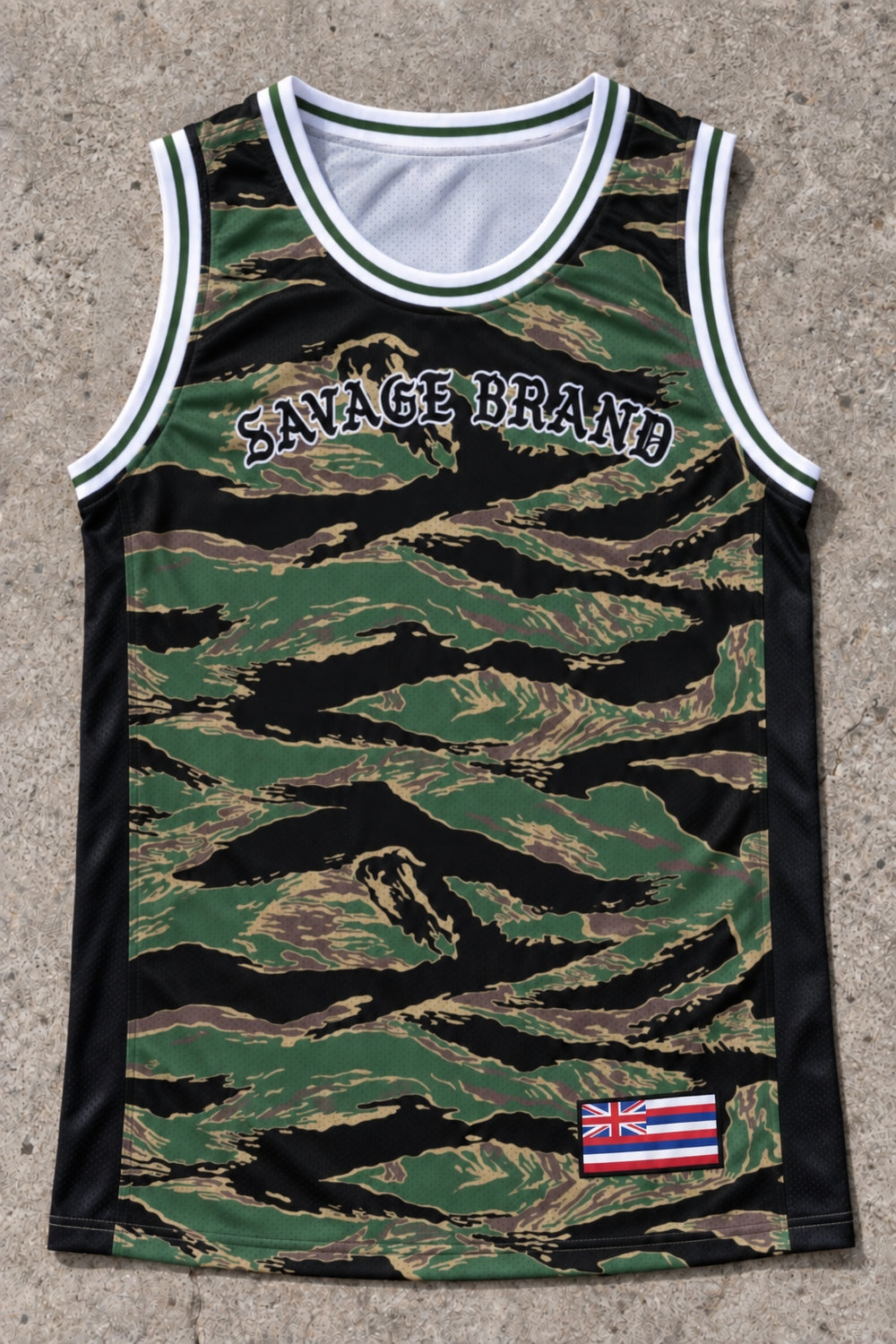 Mililani 89 Jersey Tank — Camo — front view