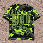 Waimānalo 96795 ZIP Camo Lime jersey — back