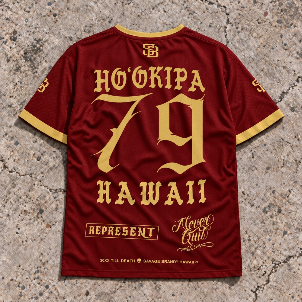 Hookipa 79 Short-Sleeve Jersey Red &amp; Gold - Back