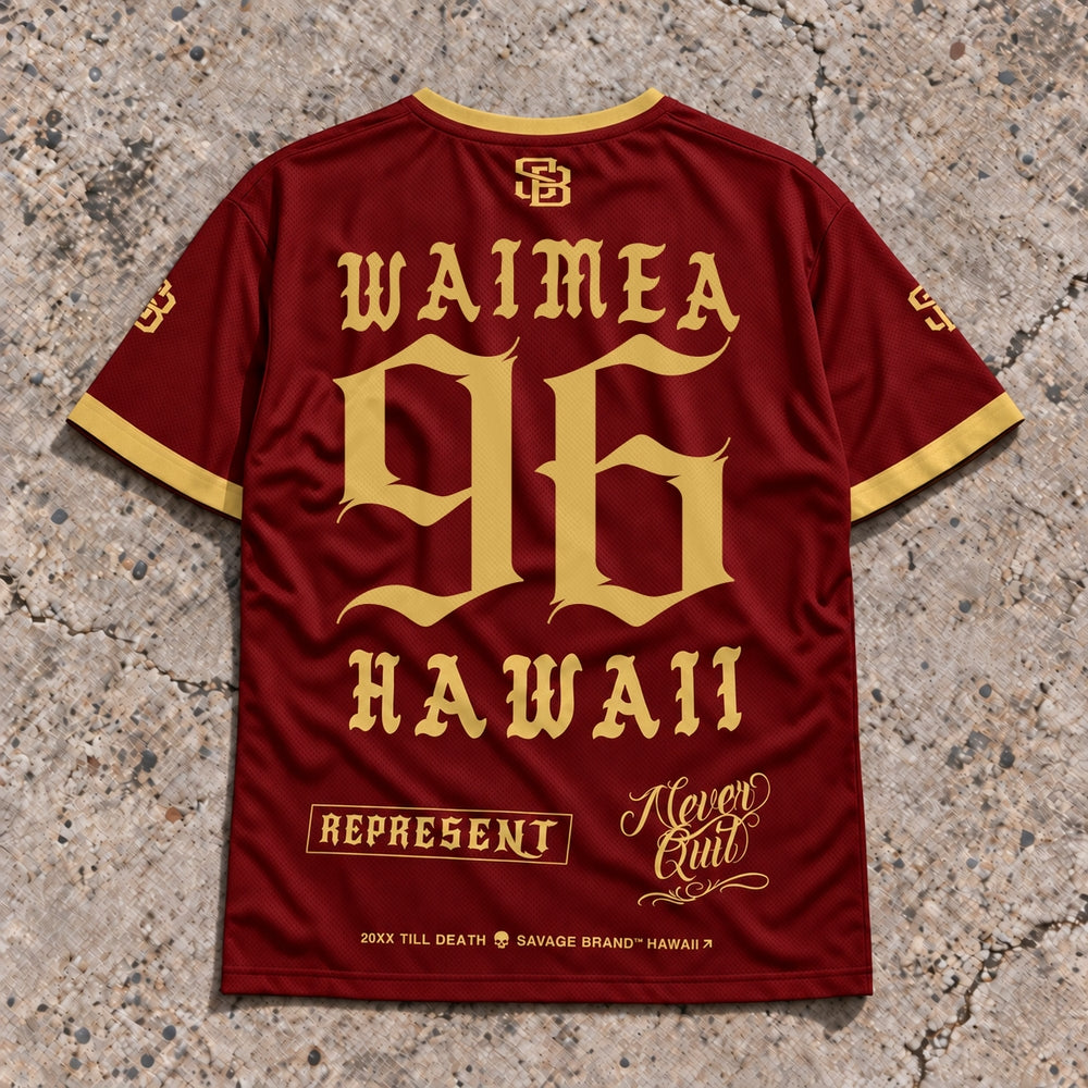 Waimea 96 Short-Sleeve Jersey Red &amp; Gold - Back