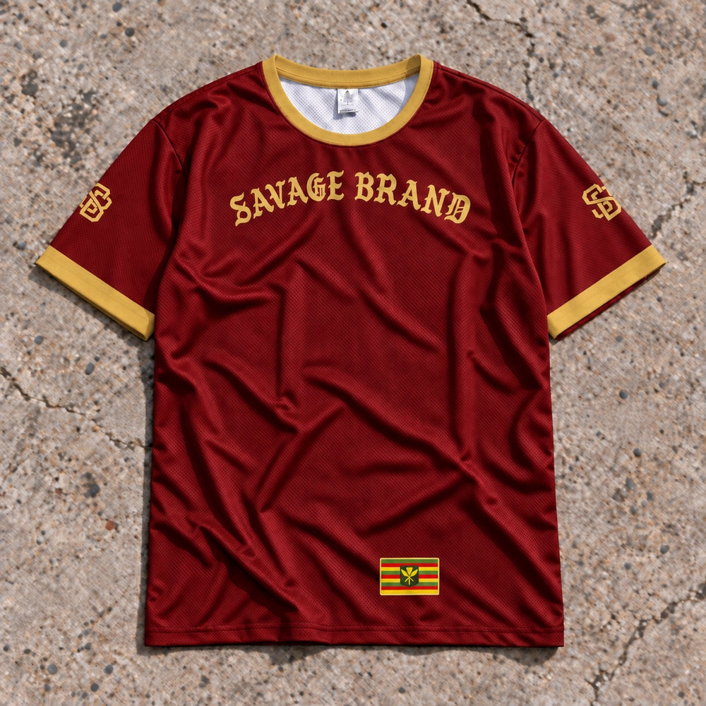 Maunaloa 70 Short-Sleeve Jersey Red & Gold - Front