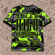 Hilo 96720 ZIP Camo Lime jersey — back