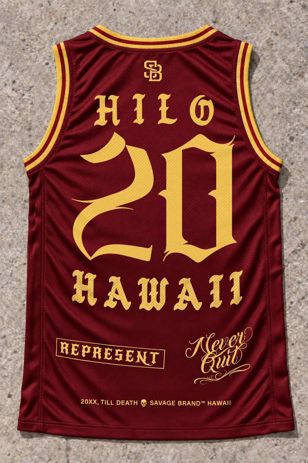 Hilo 20 Jersey Tank Red &amp; Gold - Back