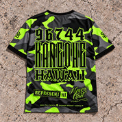 Kaneohe 96744 ZIP Camo Lime jersey — back
