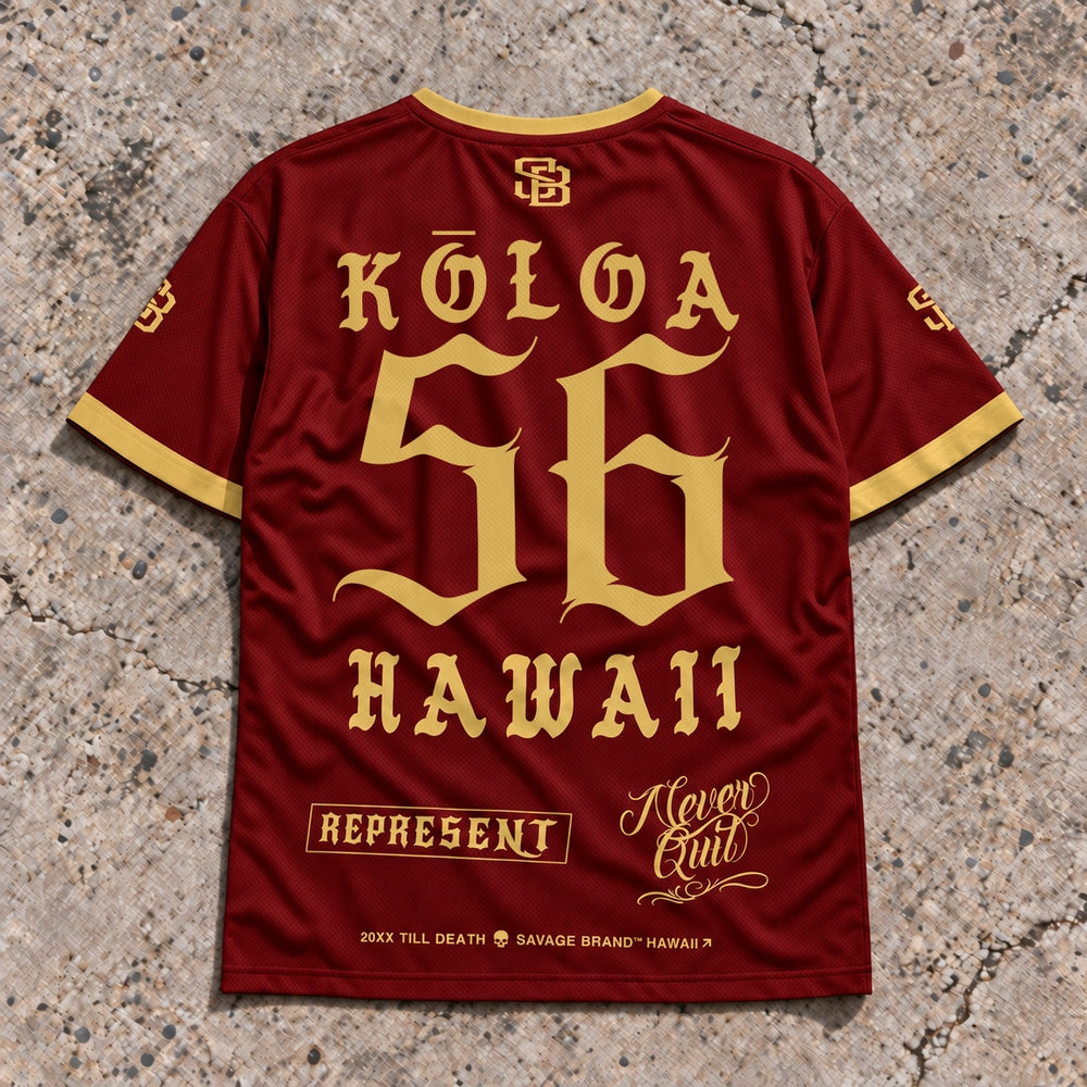 Koloa 56 Short-Sleeve Jersey Red &amp; Gold - Back