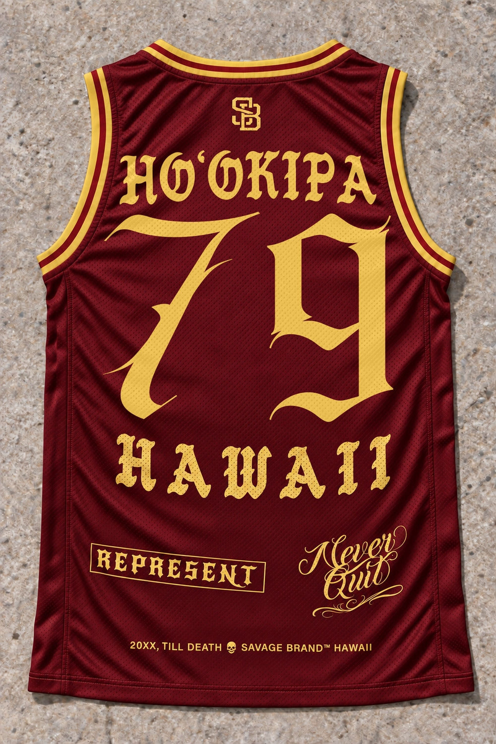 Hookipa 79 Jersey Tank Red &amp; Gold - Back