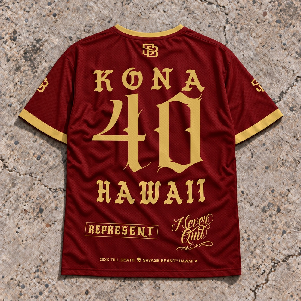 Kona 40 Short-Sleeve Jersey Red &amp; Gold - Back