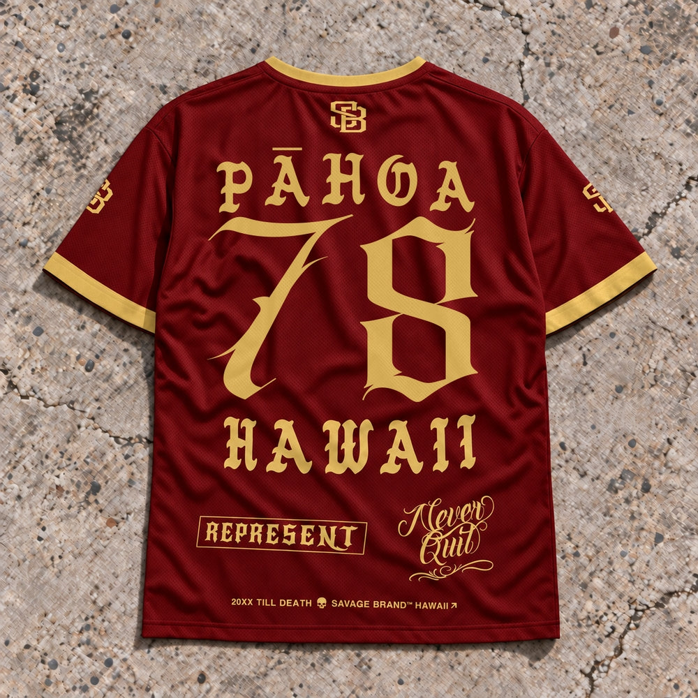 Pahoa 78 Short-Sleeve Jersey Red &amp; Gold - Back
