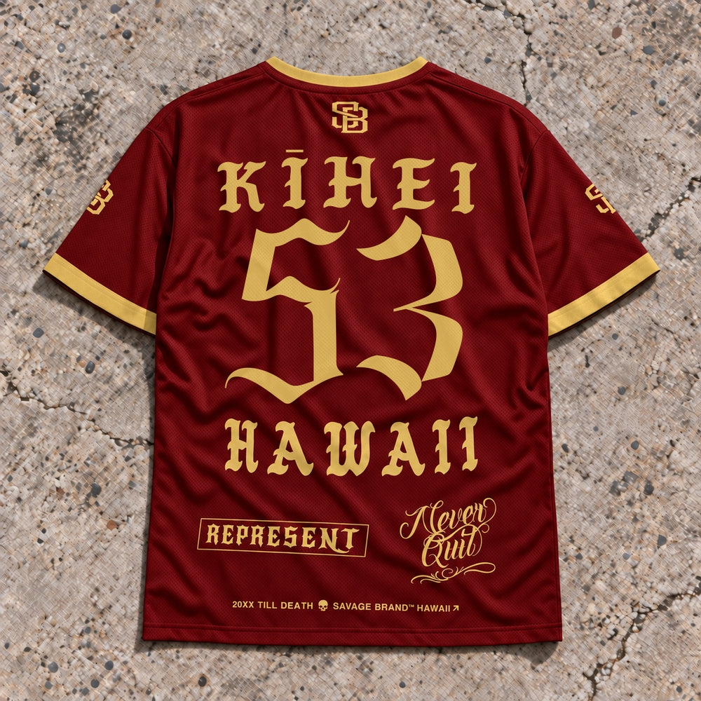 Kihei 53 Short-Sleeve Jersey Red &amp; Gold - Back