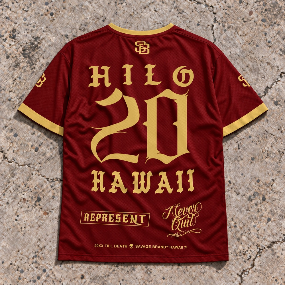 Hilo 20 Short-Sleeve Jersey Red &amp; Gold - Back