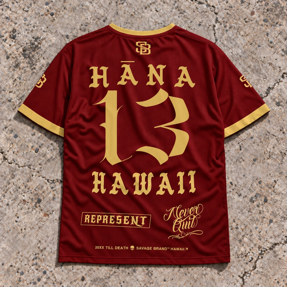 Hana 13 Short-Sleeve Jersey Red &amp; Gold - Back