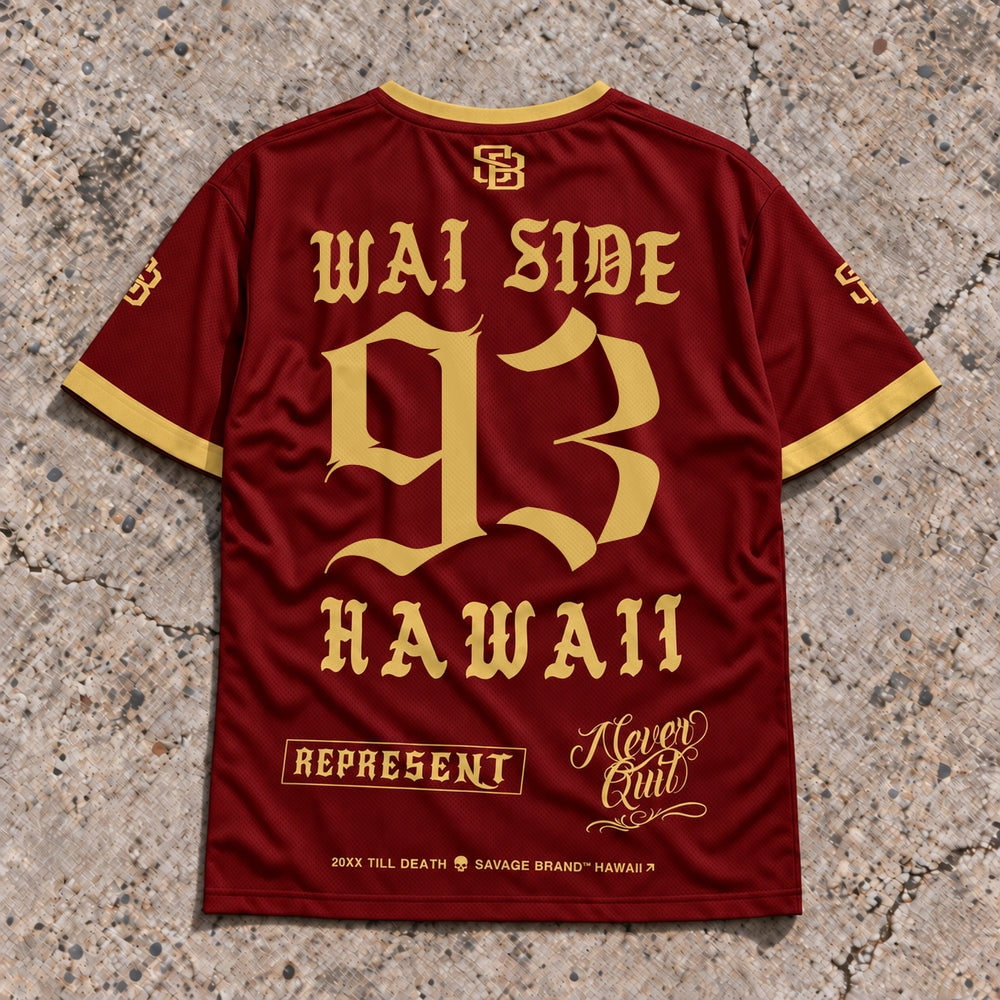 Wai Side 93 Short-Sleeve Jersey Red &amp; Gold - Back