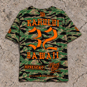 Kahului 32 Short-Sleeve Jersey — Camo Orange — Back flat lay