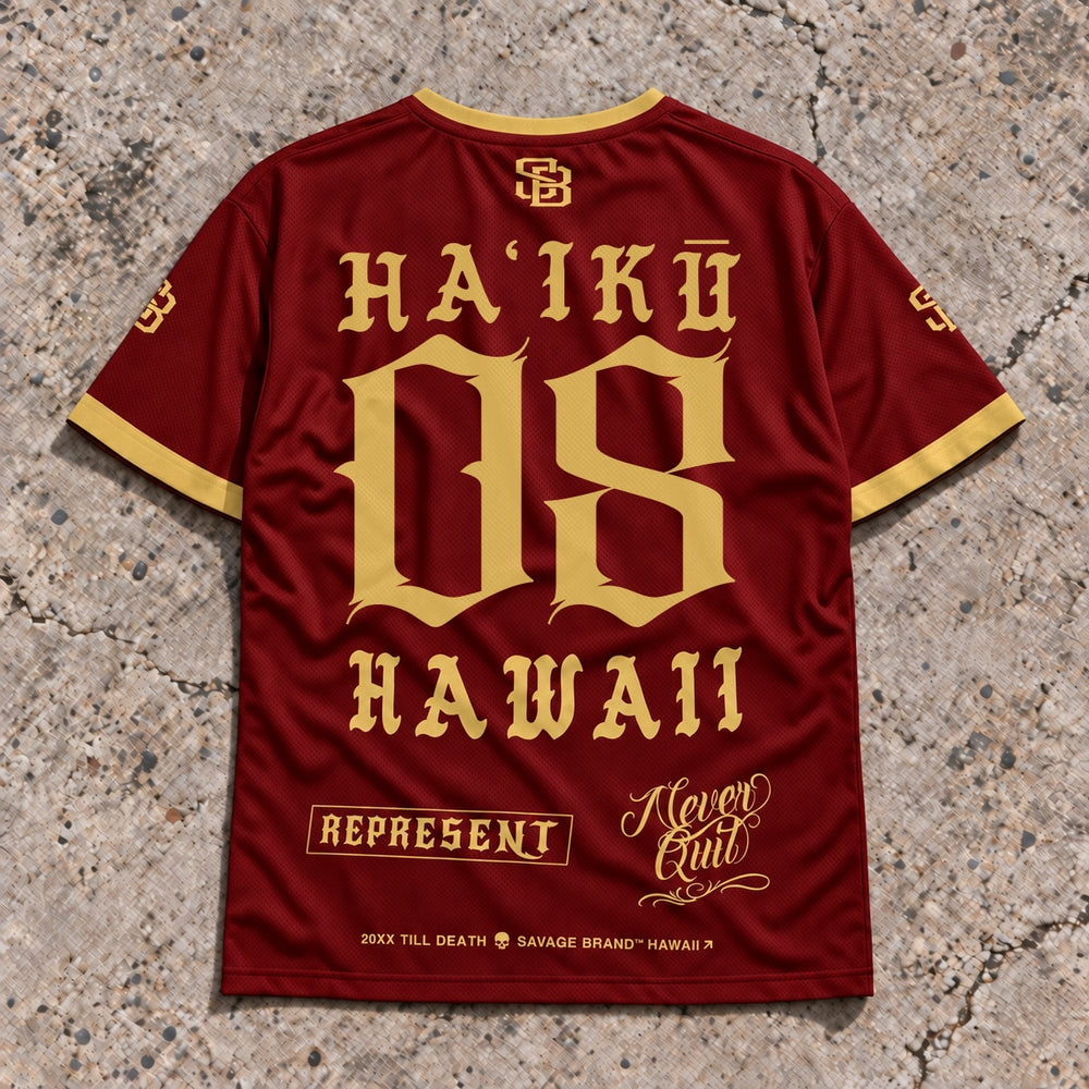Haiku 08 Short-Sleeve Jersey Red &amp; Gold - Back