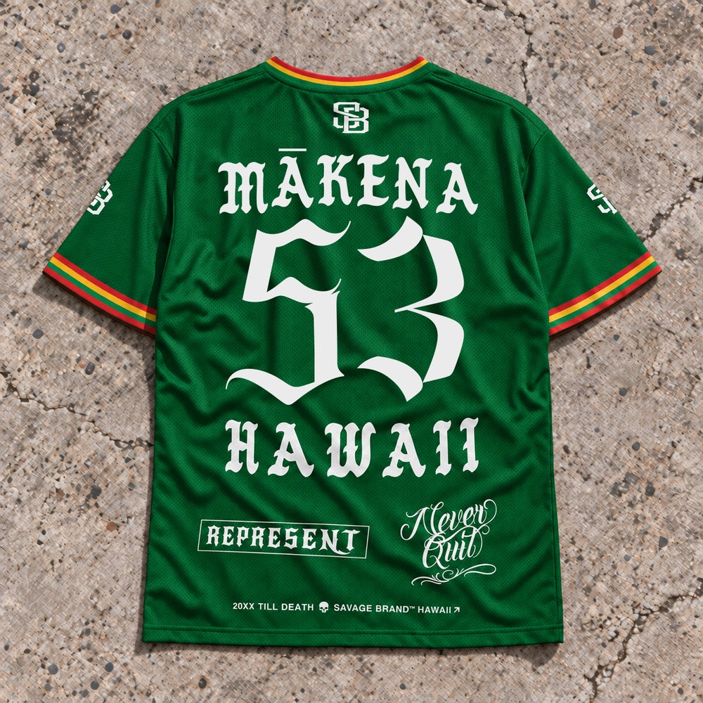 Mākena 53 Short-Sleeve Jersey — Rasta — back view