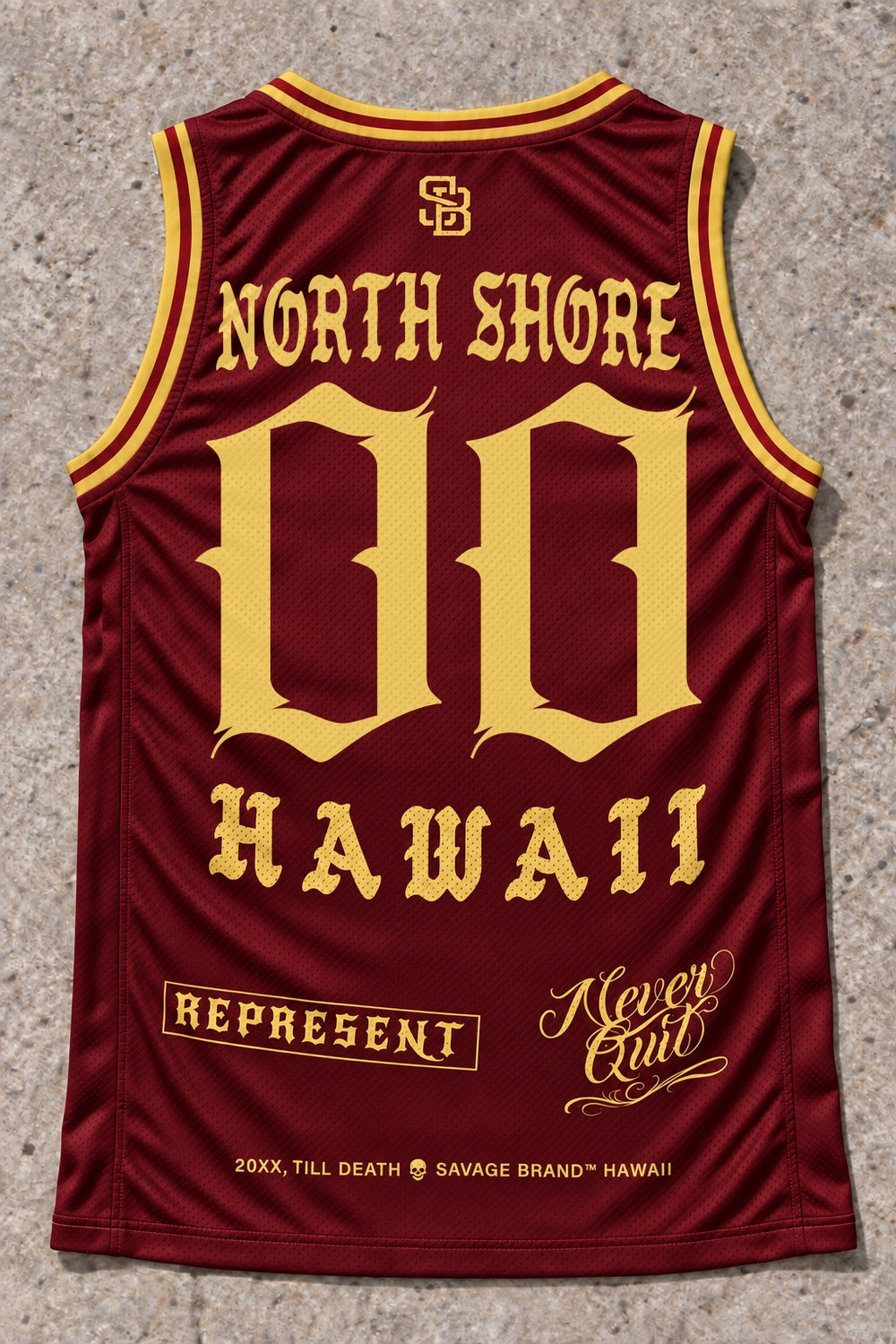 North Shore 00 Jersey Tank Red &amp; Gold - Back