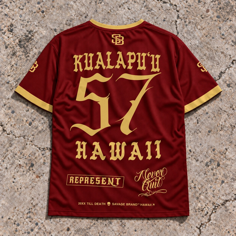 Kualapuu 57 Short-Sleeve Jersey Red &amp; Gold - Back