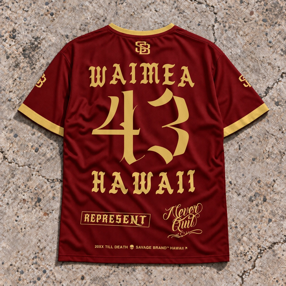 Waimea 43 Short-Sleeve Jersey Red &amp; Gold - Back