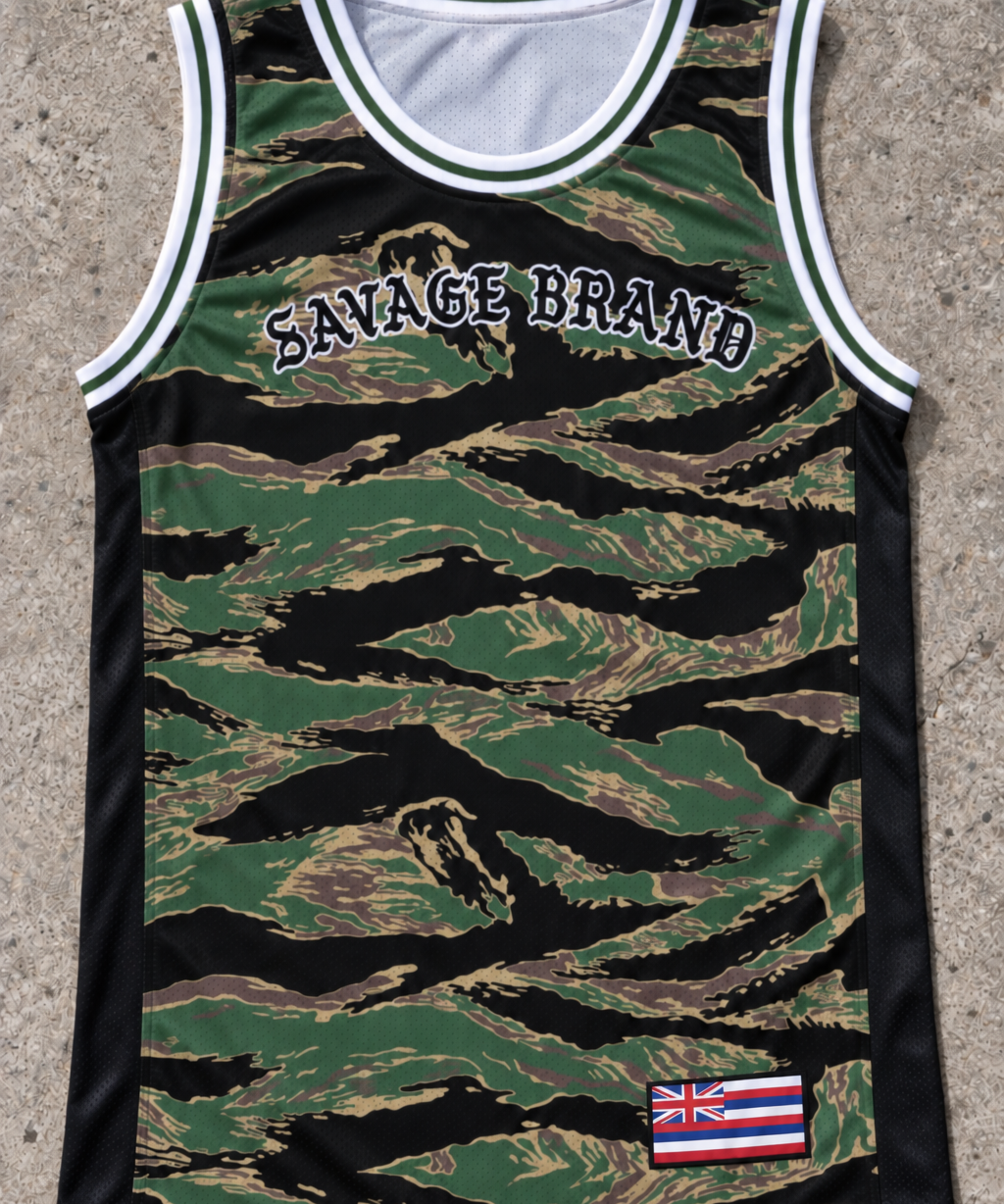 Mākena Camo tank — front view