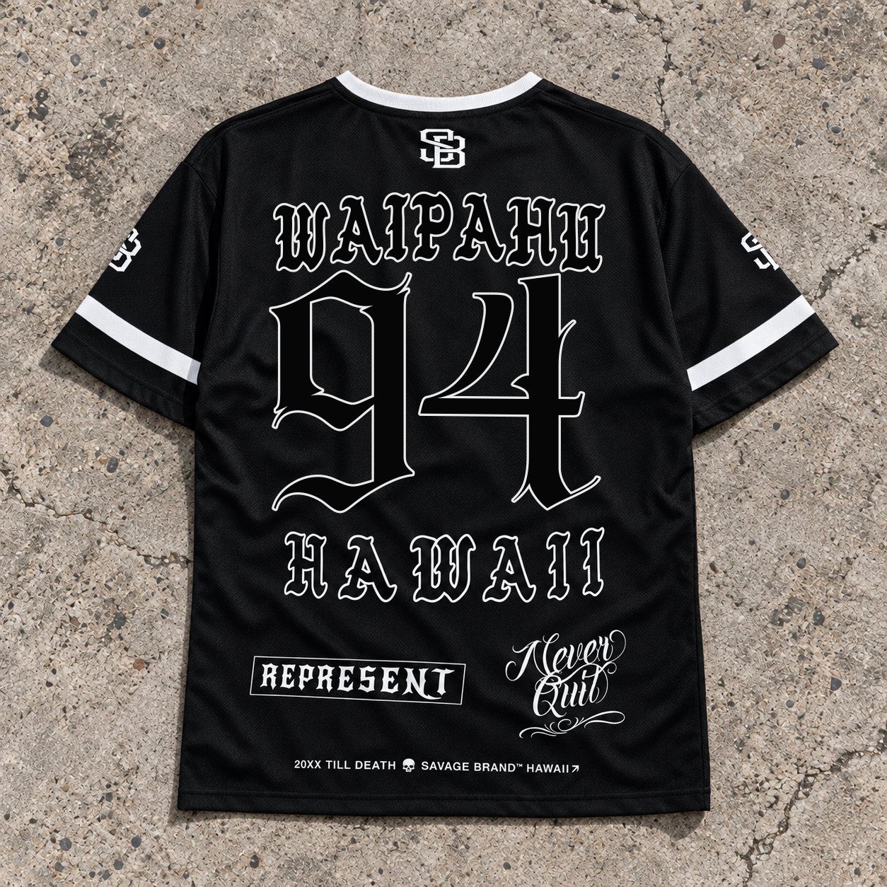 Waipahu 94 Short-Sleeve Jersey — Black — back view