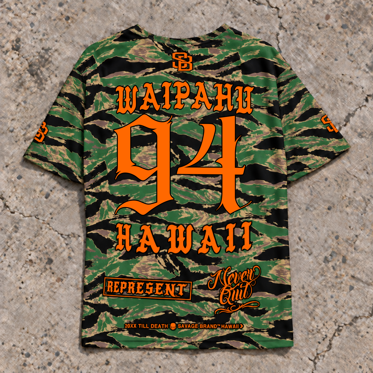 Waipahu 94 Short-Sleeve Jersey — Camo Orange — back view