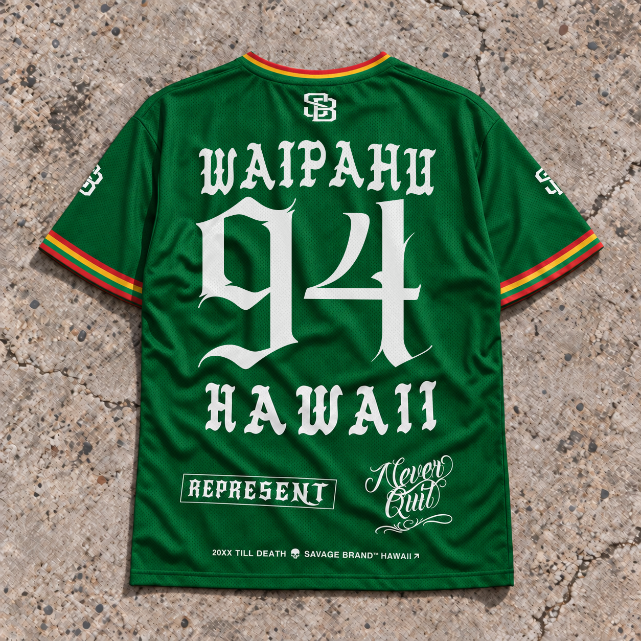 Waipahu 94 Short-Sleeve Jersey — Rasta — back view