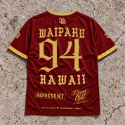 Waipahu 94 Short-Sleeve Jersey — Red & Gold — back view